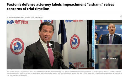 General Paxton’s Sham Impeachment